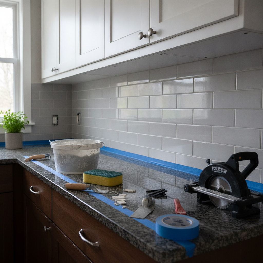 Backsplash Installation - No Face and No Text